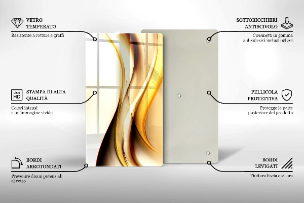 Tabla de cortar de vidrio Líneas de humo abstractas