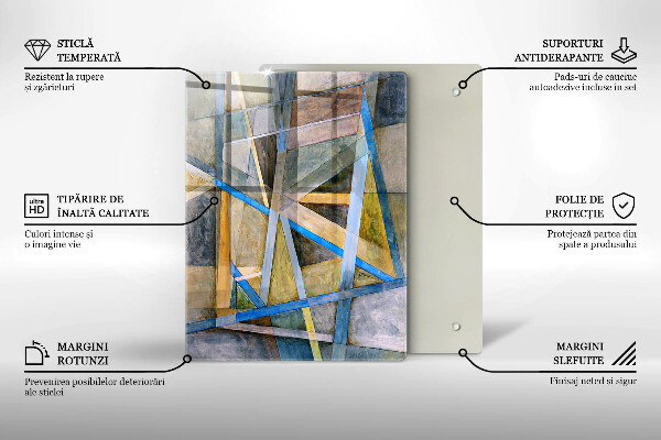 Tabla de cortar de vidrio Líneas de humo abstractas