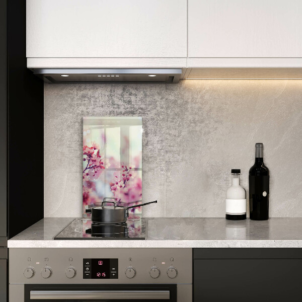 Tabla de cortar de vidrio Flores rosadas de primavera