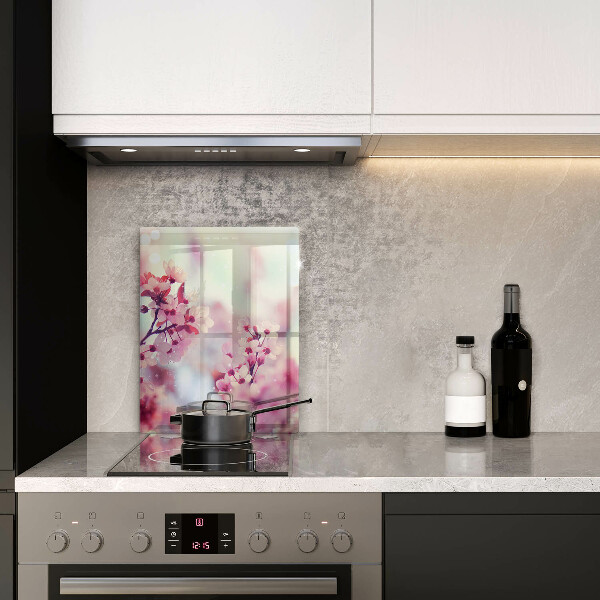 Tabla de cortar de vidrio Flores rosadas de primavera