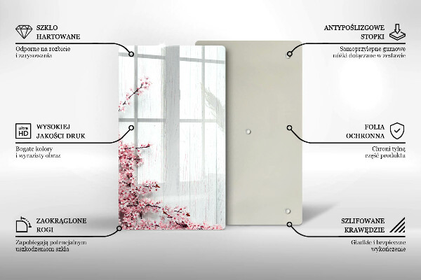Tabla de cortar de vidrio Flores en las tablas