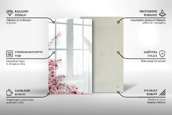 Tabla de cortar de vidrio Flores en las tablas