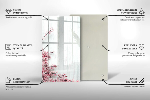 Tabla de cortar de vidrio Flores en las tablas