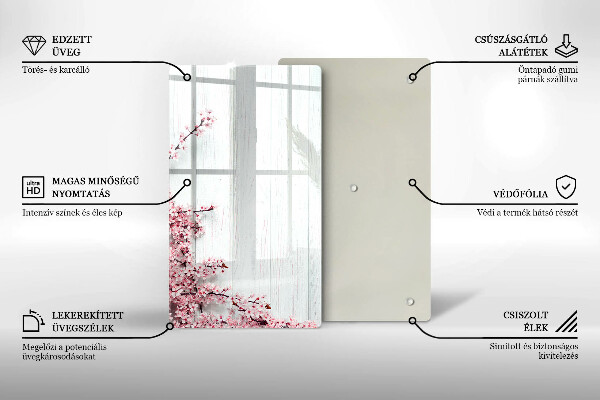 Tabla de cortar de vidrio Flores en las tablas