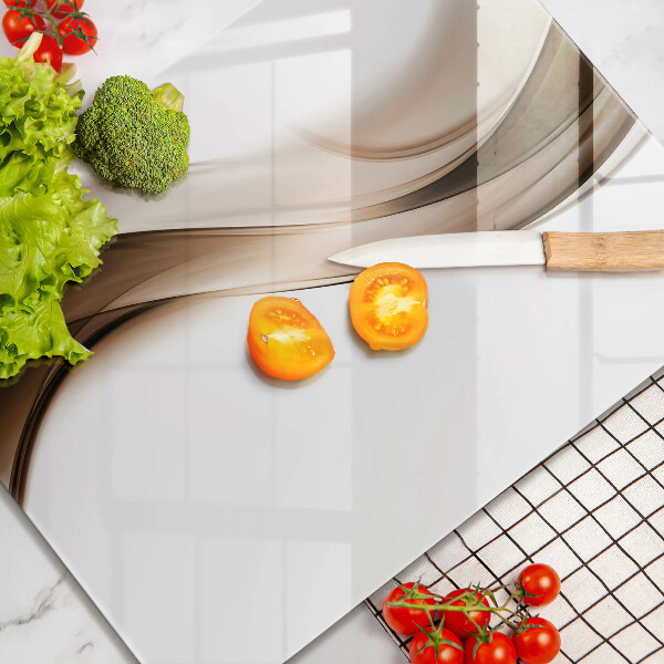 Tabla de cortar de vidrio Líneas marrones abstractas