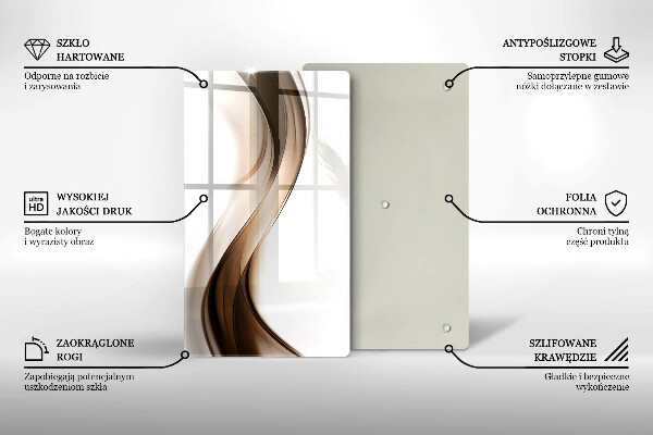 Tabla de cortar de vidrio Líneas marrones abstractas