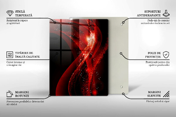 Tabla de cortar de vidrio Líneas marrones abstractas