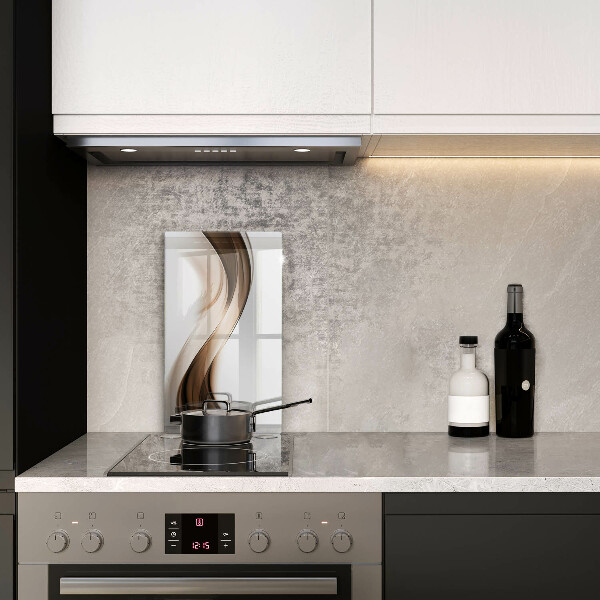 Tabla de cortar de vidrio Líneas marrones abstractas