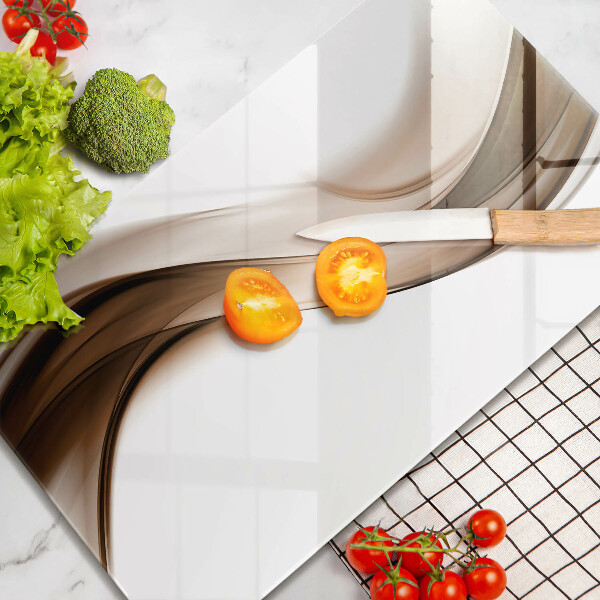 Tabla de cortar de vidrio Líneas marrones abstractas