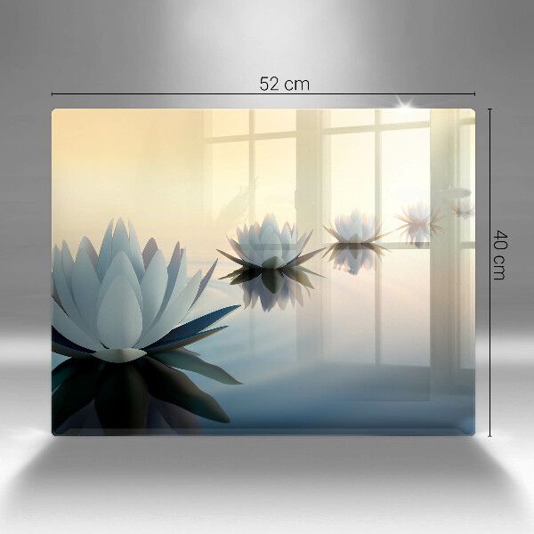 Tabla de cortar de vidrio Flores de lirio en el agua