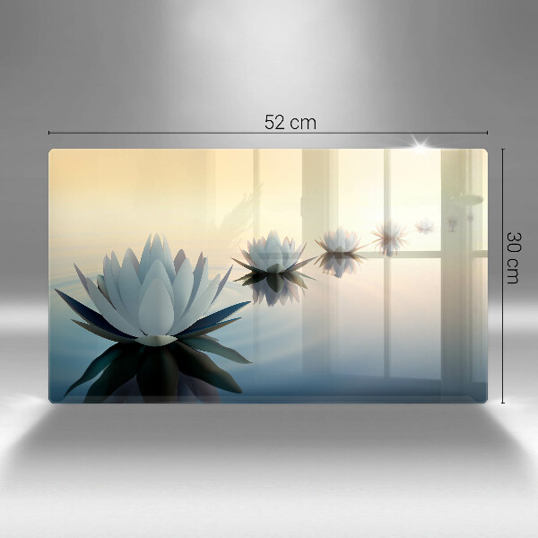 Tabla de cortar de vidrio Flores de lirio en el agua