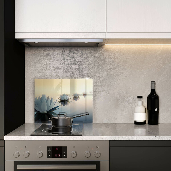 Tabla de cortar de vidrio Flores de lirio en el agua