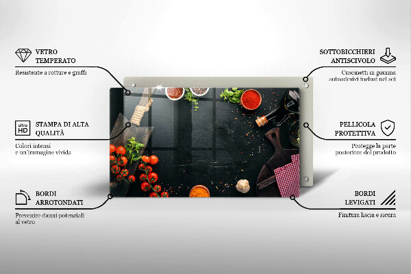 Tabla de cortar de vidrio Tomates cherry