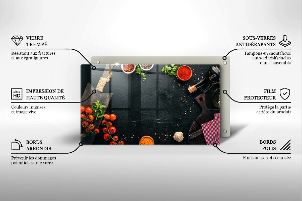 Tabla de cortar de vidrio Tomates cherry