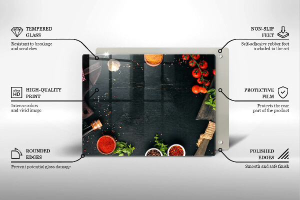 Tabla de cortar de vidrio Tomates cherry
