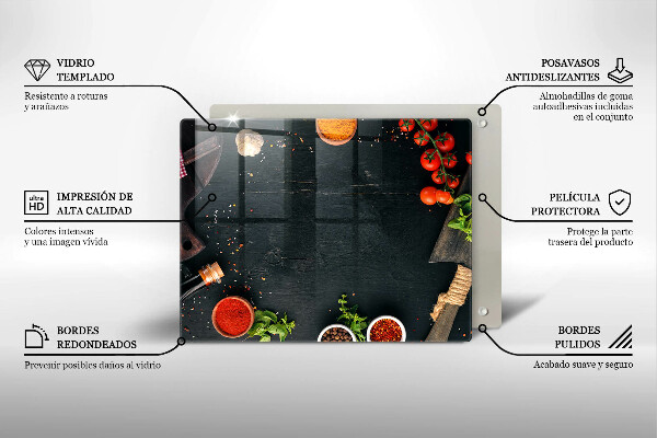Tabla de cortar de vidrio Tomates cherry