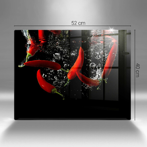 Tabla de cortar de vidrio Chiles en agua