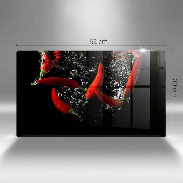 Tabla de cortar de vidrio Chiles en agua