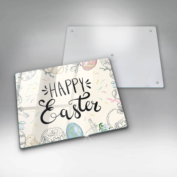 Tabla de cortar de vidrio Happy easter