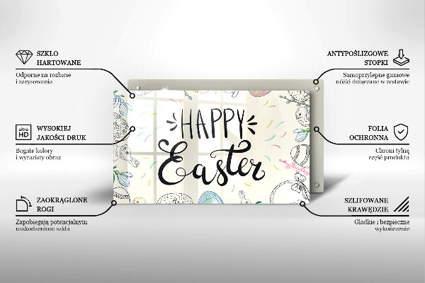 Tabla de cortar de vidrio Happy easter