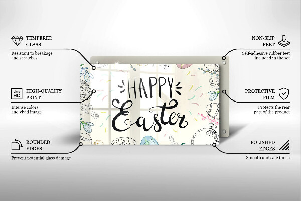 Tabla de cortar de vidrio Happy easter