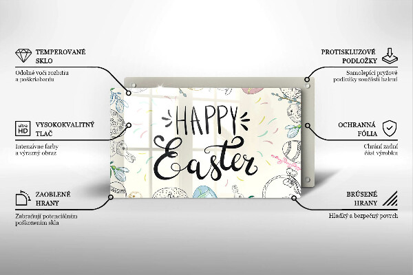 Tabla de cortar de vidrio Happy easter