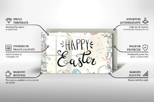 Tabla de cortar de vidrio Happy easter