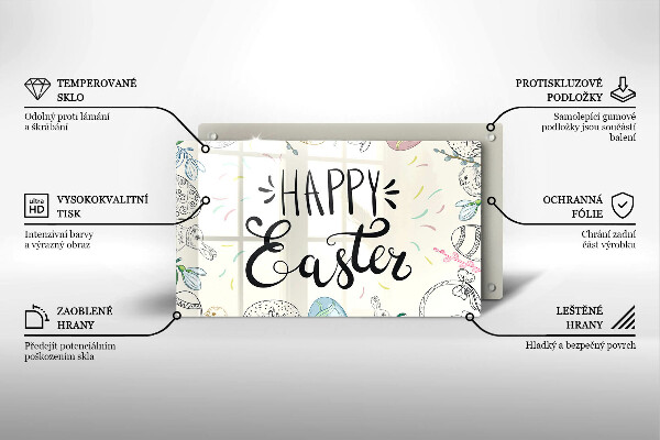 Tabla de cortar de vidrio Happy easter
