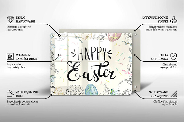Tabla de cortar de vidrio Happy easter
