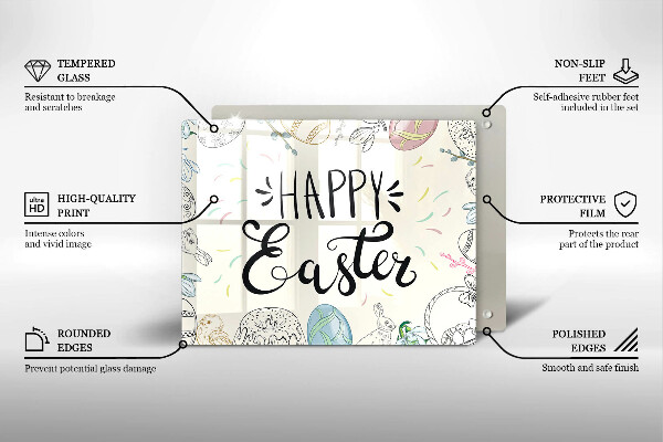 Tabla de cortar de vidrio Happy easter