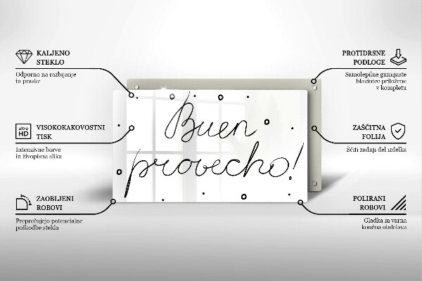 Tabla de cortar de vidrio Buen provecho!