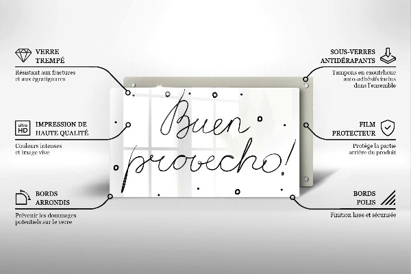 Tabla de cortar de vidrio Buen provecho!