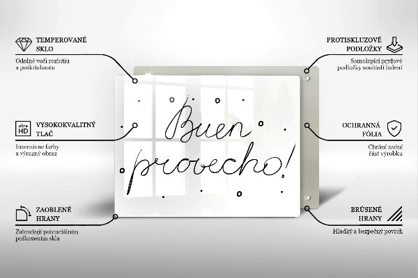 Tabla de cortar de vidrio Buen provecho!