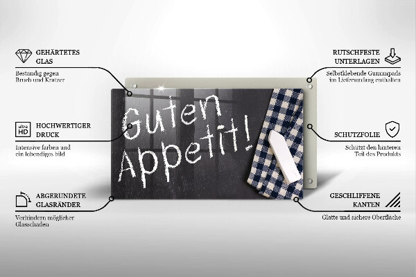 Tabla de cortar de vidrio Guten appetit!