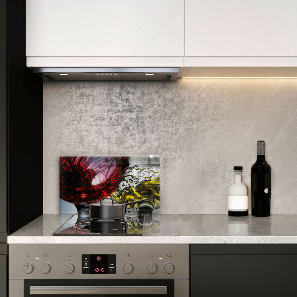 Tabla de cortar de vidrio Vasos de vino