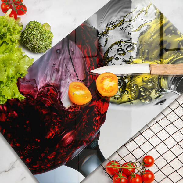 Tabla de cortar de vidrio Vasos de vino