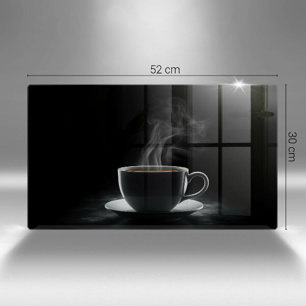 Tabla de cortar de vidrio Taza de café caliente
