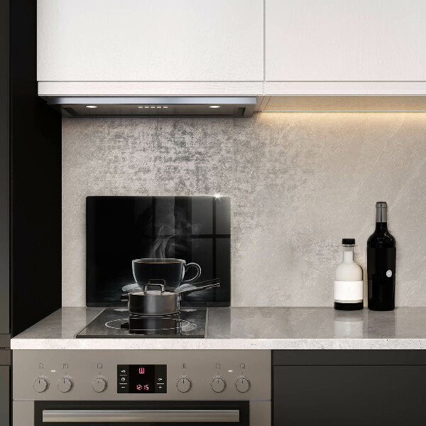 Tabla de cortar de vidrio Taza de café caliente