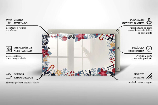 Tabla de cortar de vidrio Decoraciones de navidad