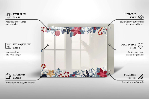 Tabla de cortar de vidrio Decoraciones de navidad