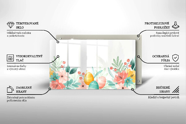 Tabla de cortar de vidrio Huevos de pascua