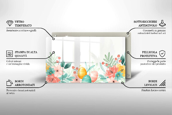 Tabla de cortar de vidrio Huevos de pascua