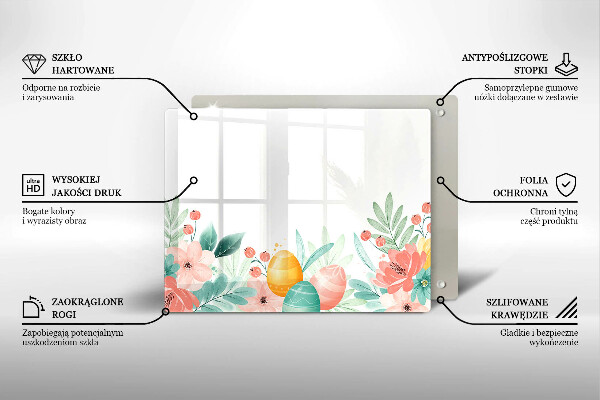 Tabla de cortar de vidrio Huevos de pascua