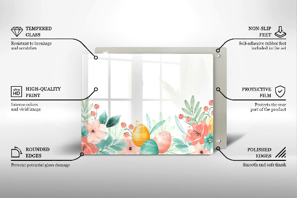 Tabla de cortar de vidrio Huevos de pascua