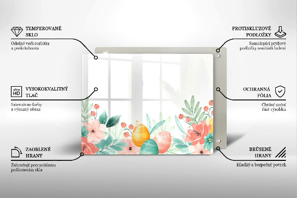 Tabla de cortar de vidrio Huevos de pascua