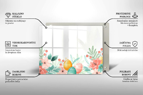 Tabla de cortar de vidrio Huevos de pascua