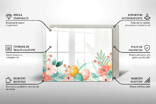 Tabla de cortar de vidrio Huevos de pascua