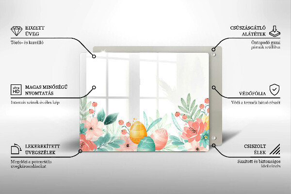 Tabla de cortar de vidrio Huevos de pascua