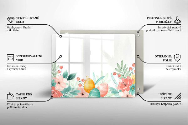 Tabla de cortar de vidrio Huevos de pascua