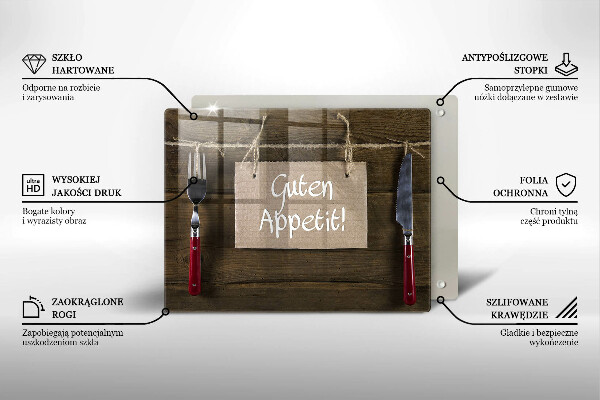 Tabla de cortar de vidrio Guten apetit